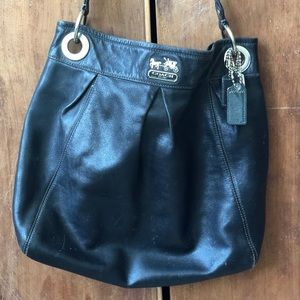Black leather Coach purse